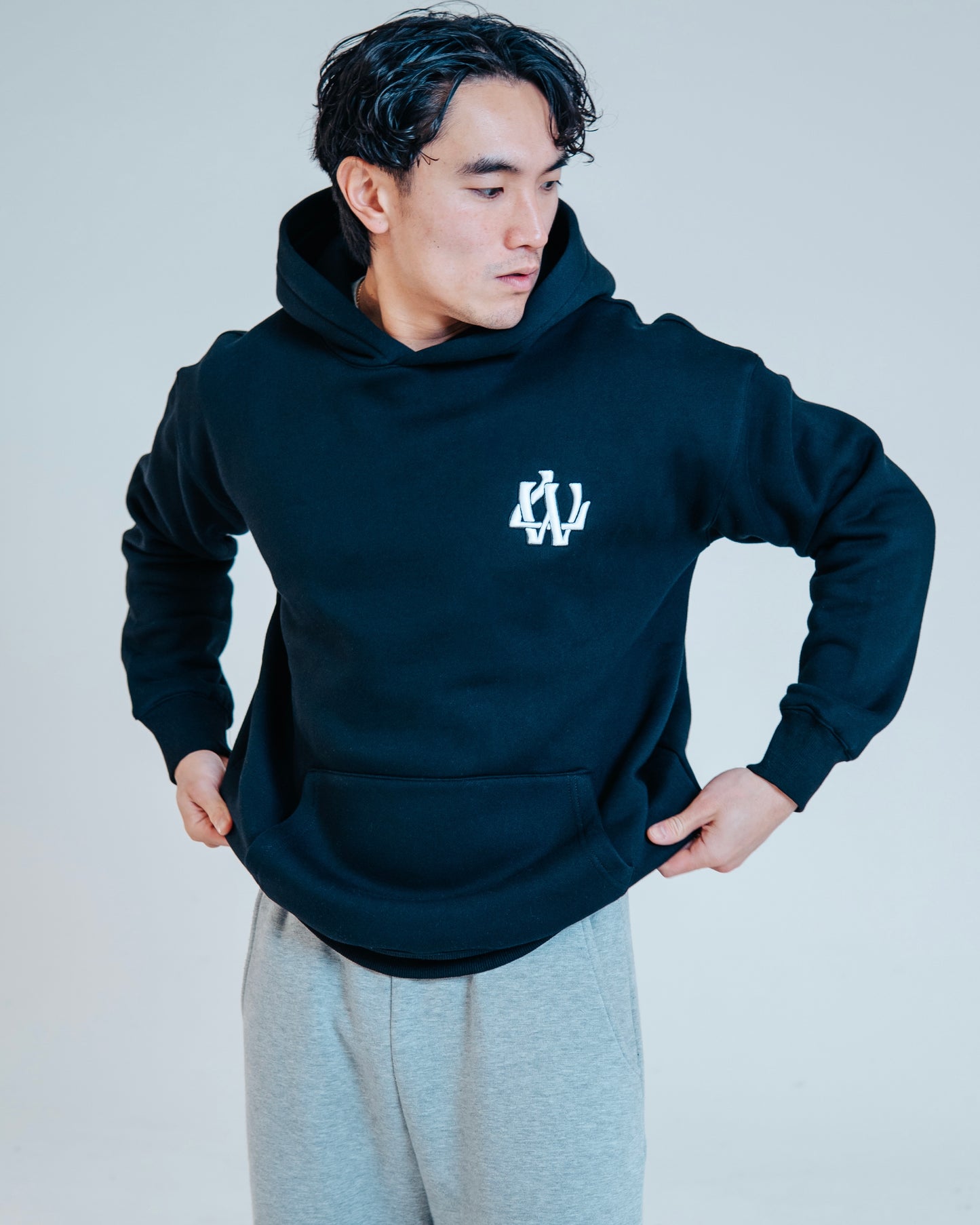 BLACK MONOGRAM HOODIE