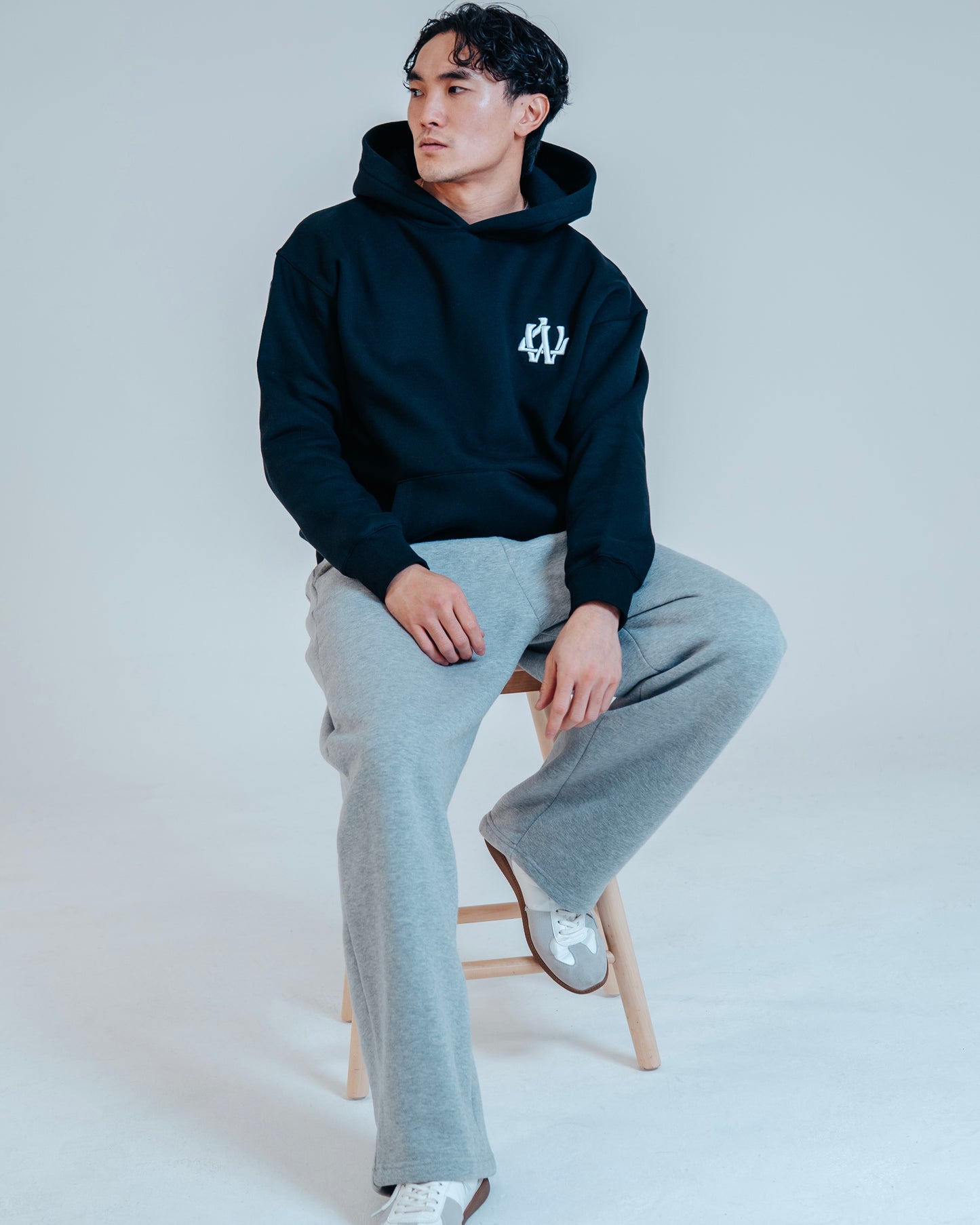 BLACK MONOGRAM HOODIE