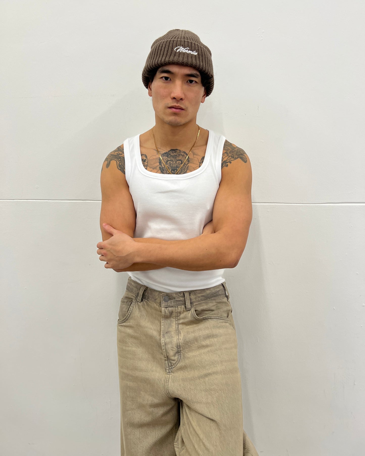 SIGNATURE LOGO WALNUT BEANIE