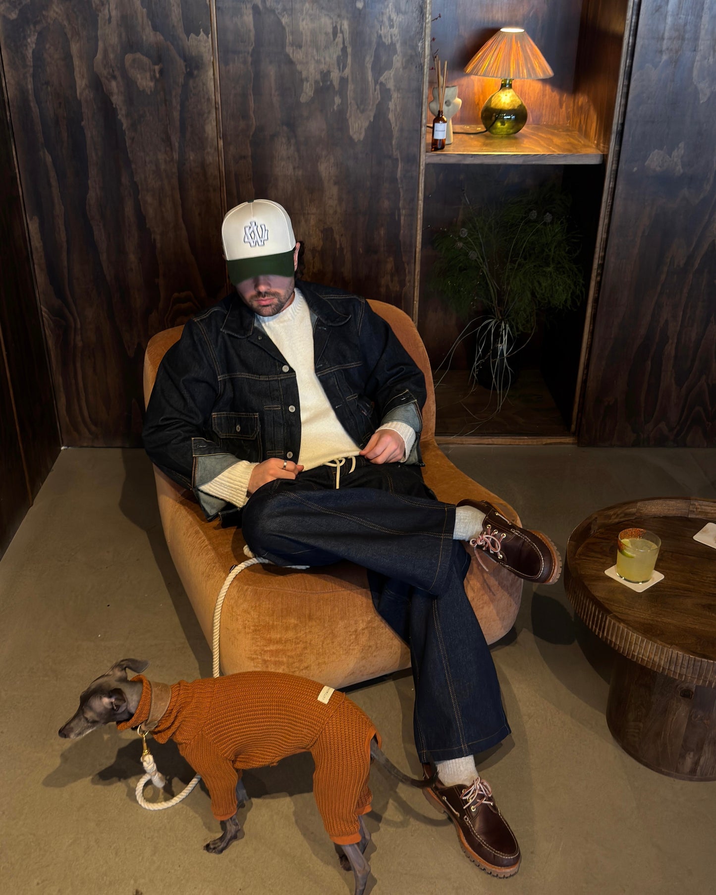 FOREST GREEN MONOGRAM CAP