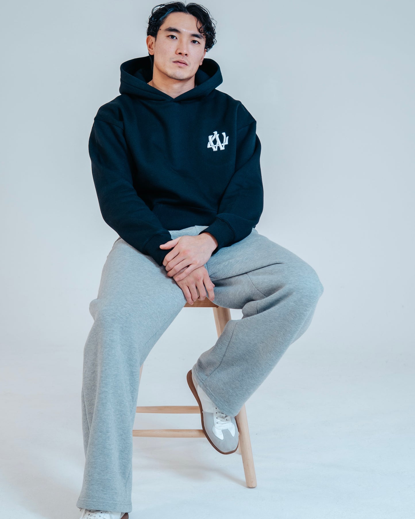 BLACK MONOGRAM HOODIE