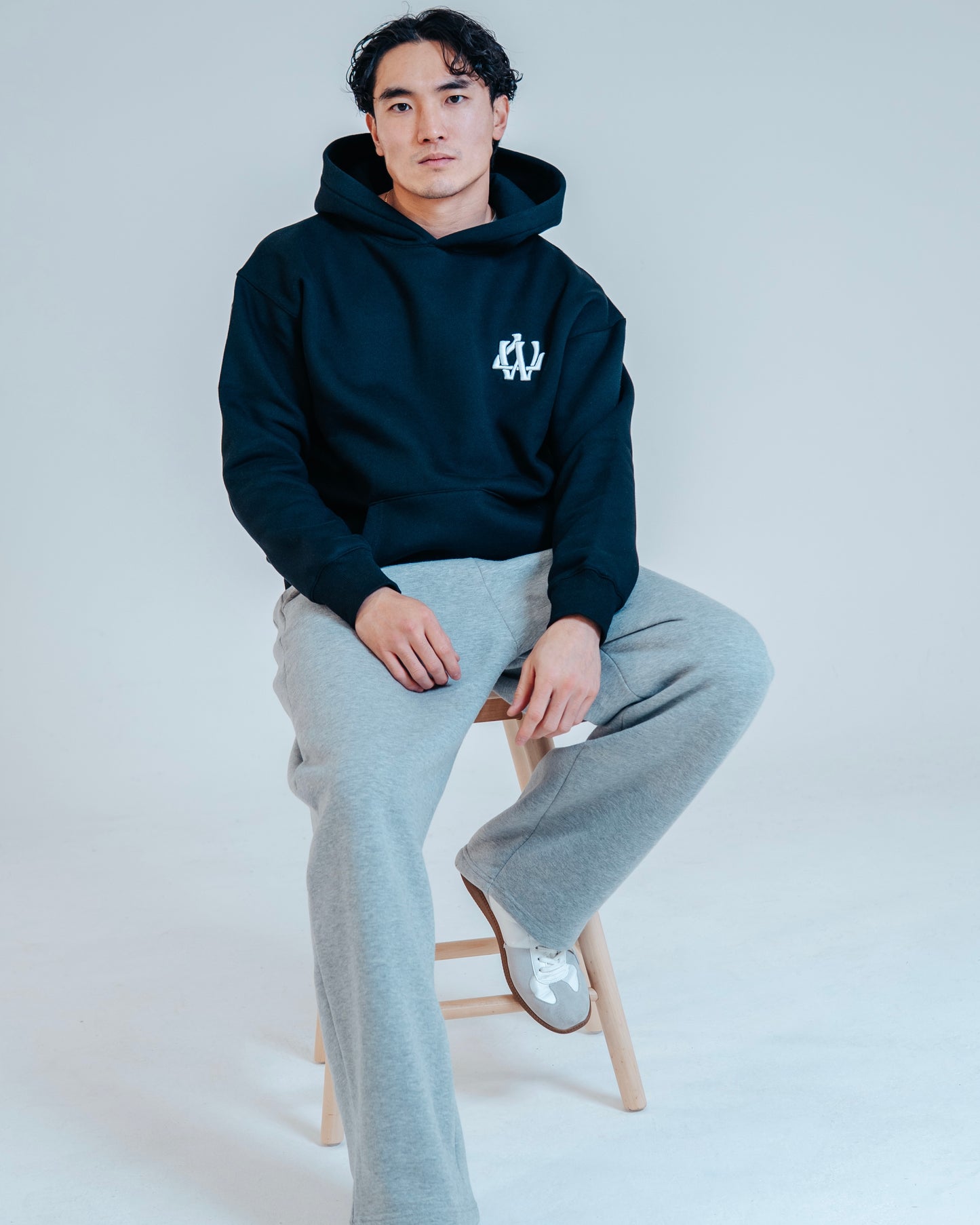 BLACK MONOGRAM HOODIE