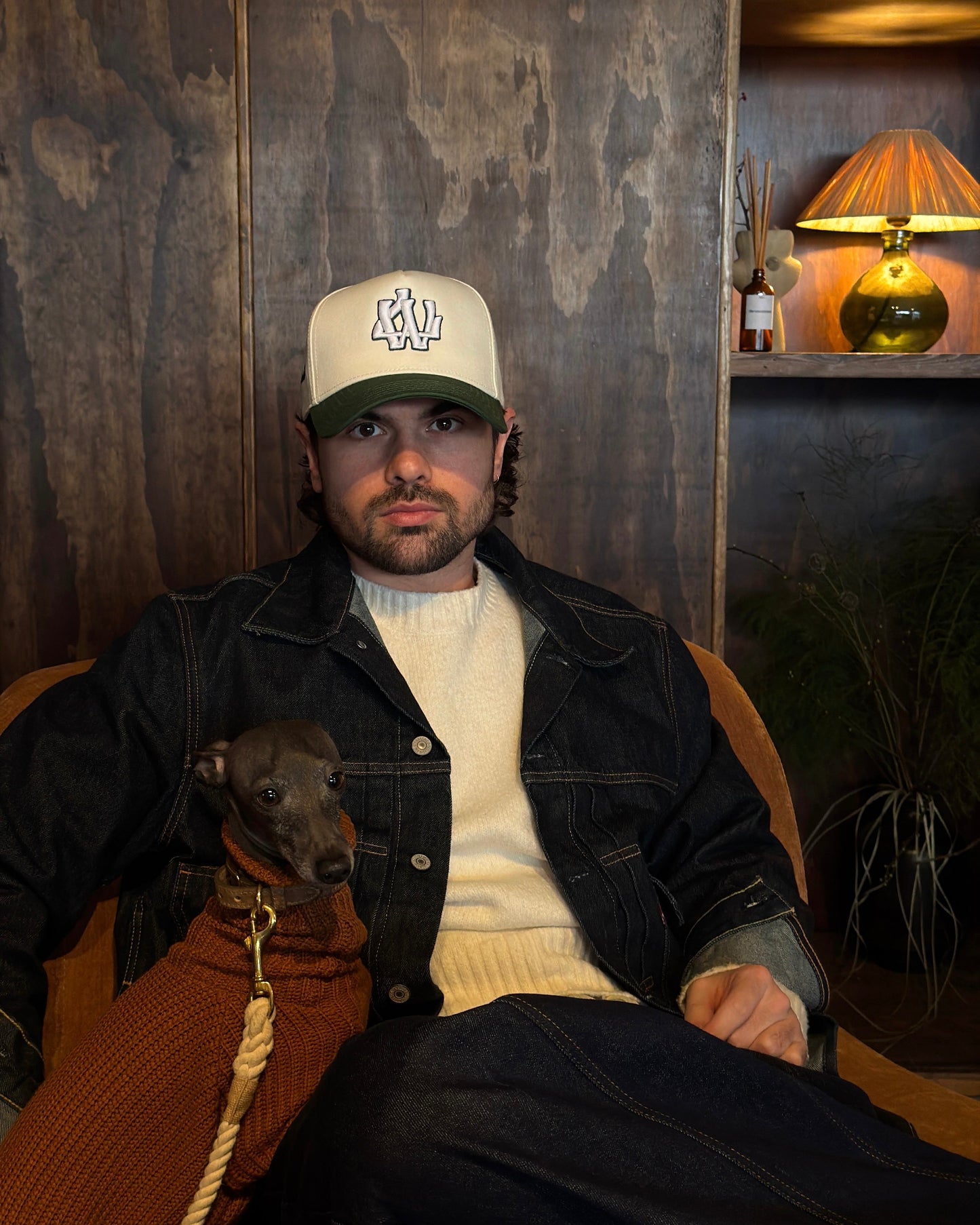 FOREST GREEN MONOGRAM CAP