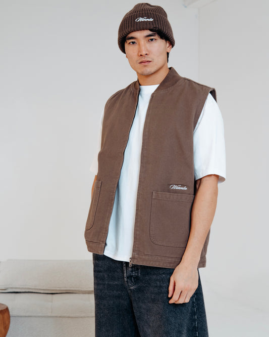 CANVAS FIELD GILET WALNUT