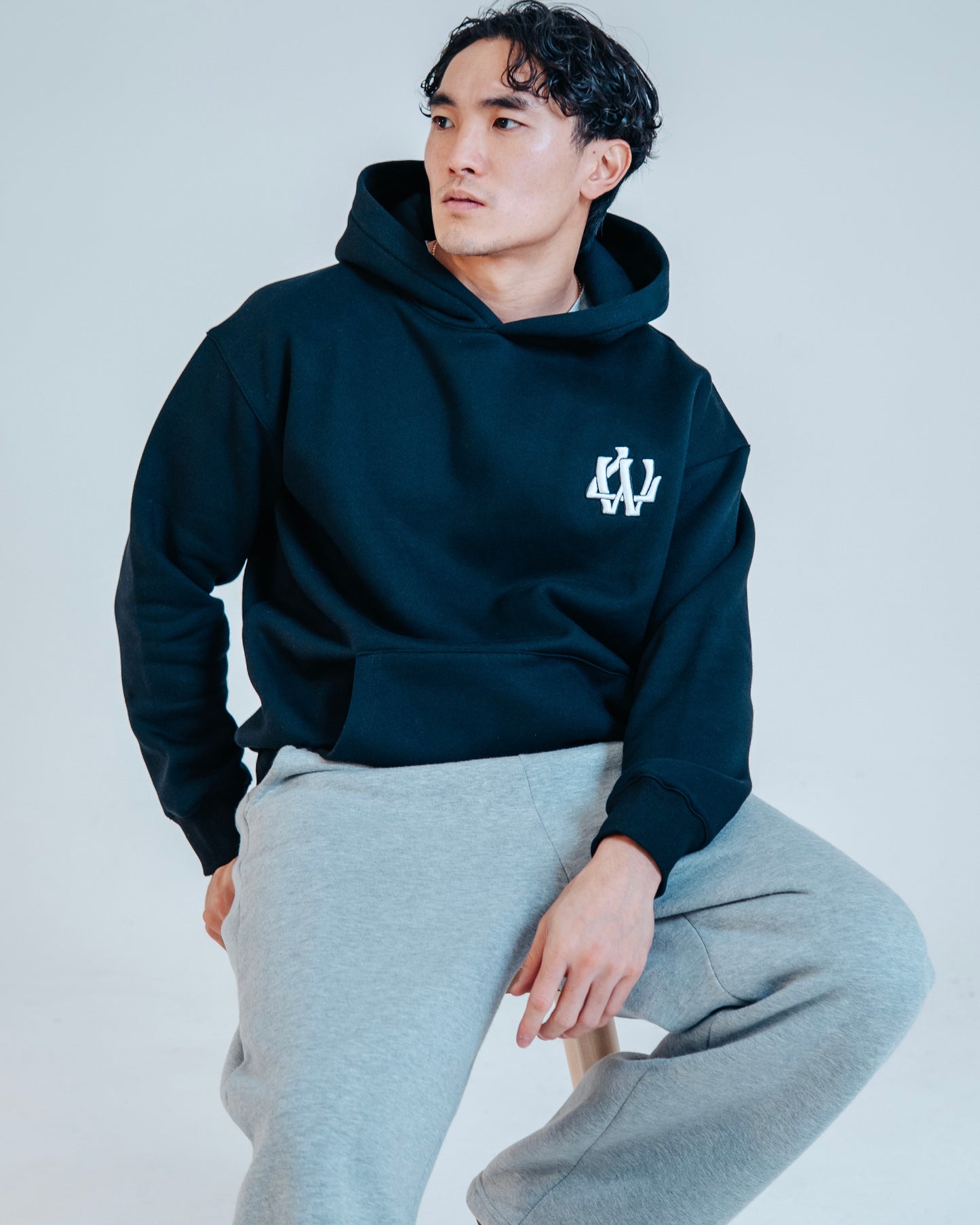 BLACK MONOGRAM HOODIE