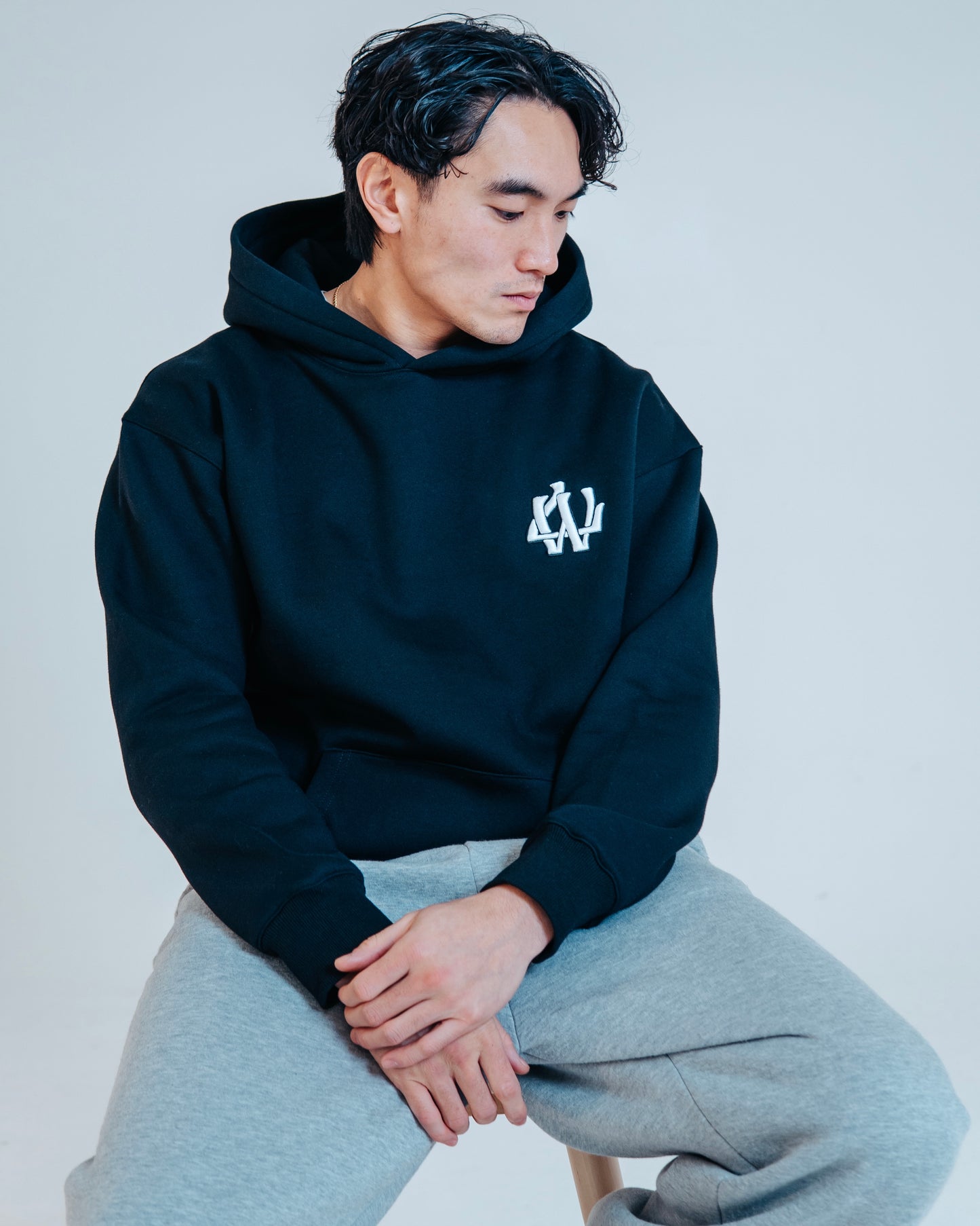 BLACK MONOGRAM HOODIE