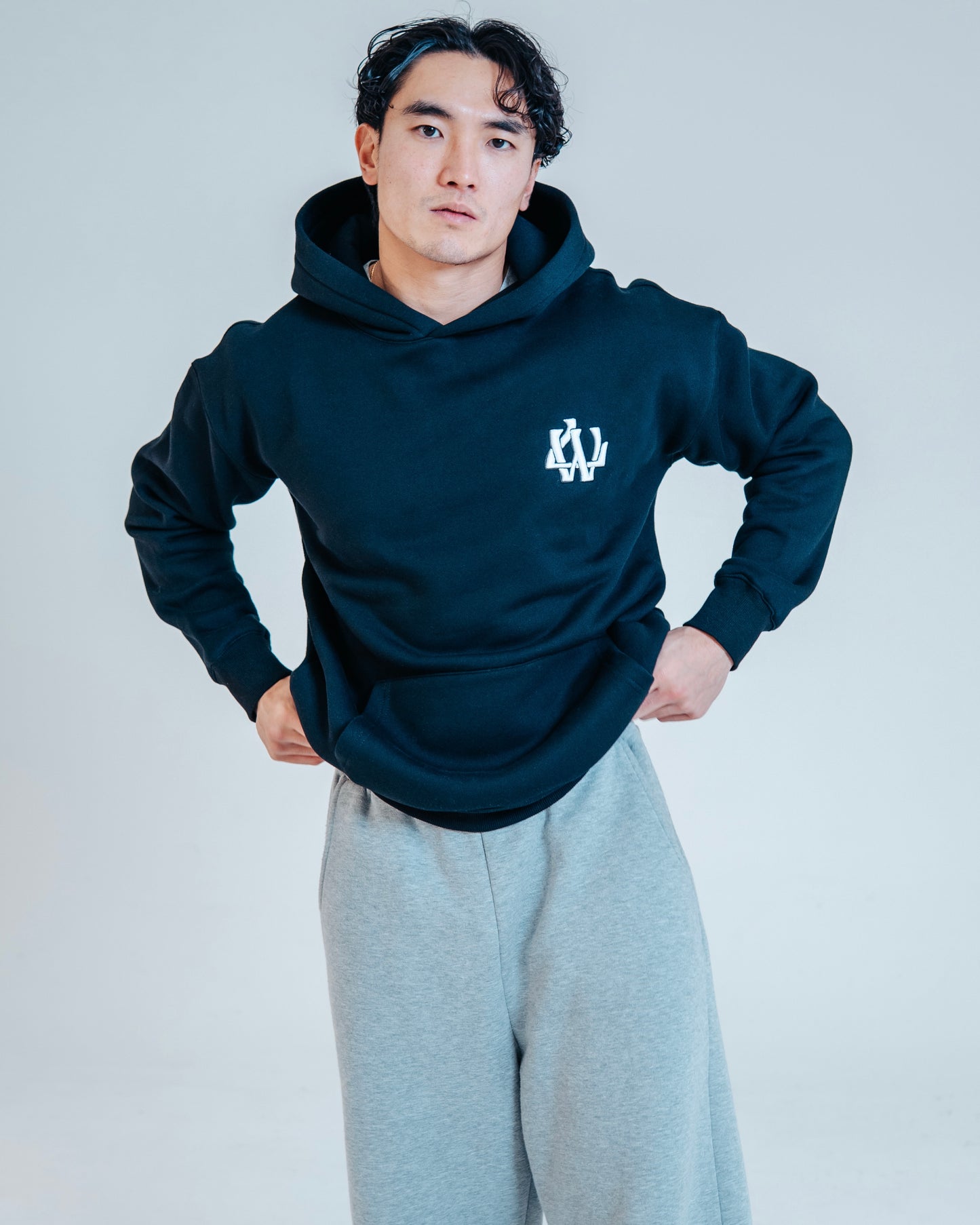 BLACK MONOGRAM HOODIE